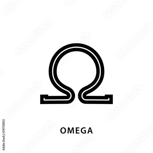 Omega icon vector logo design template