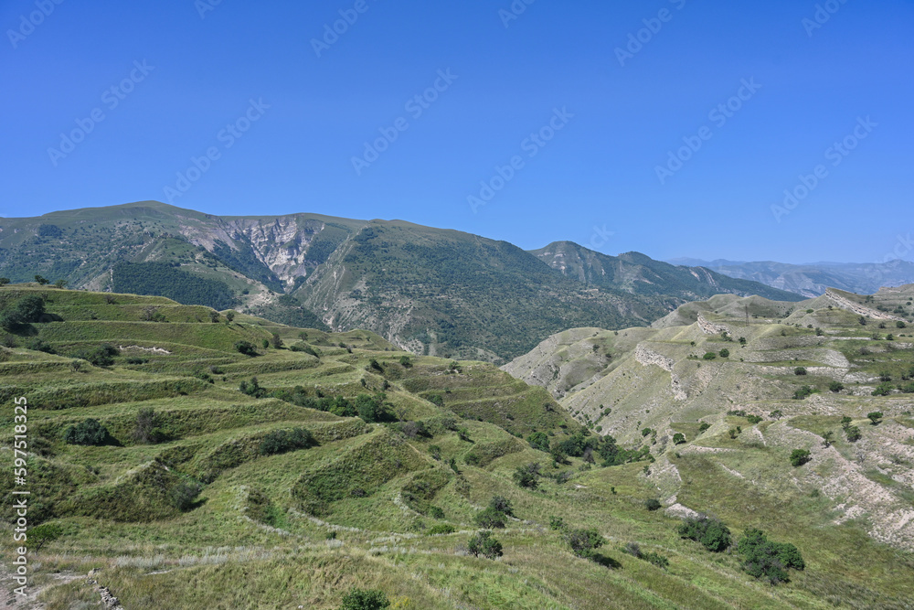 Mountain agriculture terraces of Chokh village