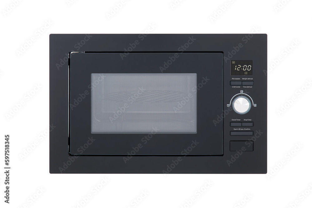 black microwave isolated on white black microwave isolated on white