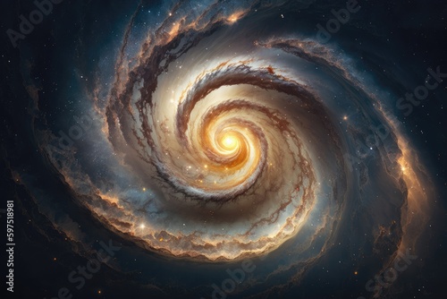 An image of a spiral galaxy with swirling arms of stars Generative AI 3