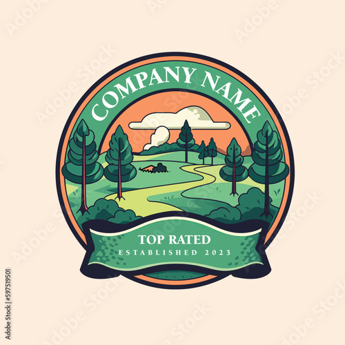 Detailed logo for golf course or nature business