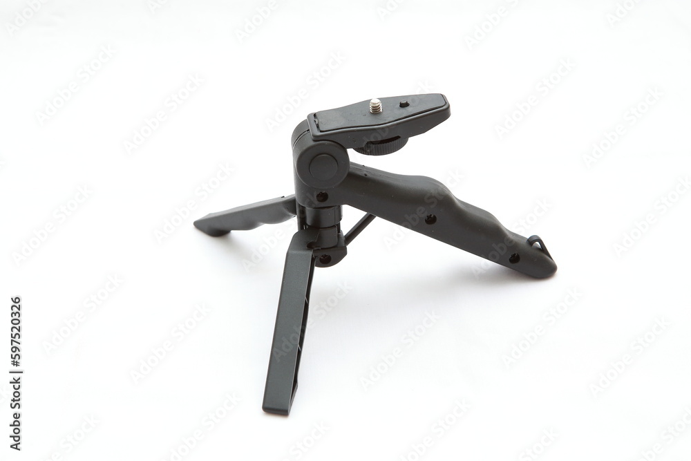 The mini tripod is made of plastic that can be folded. The mini tripod is made of plastic that can be folded.