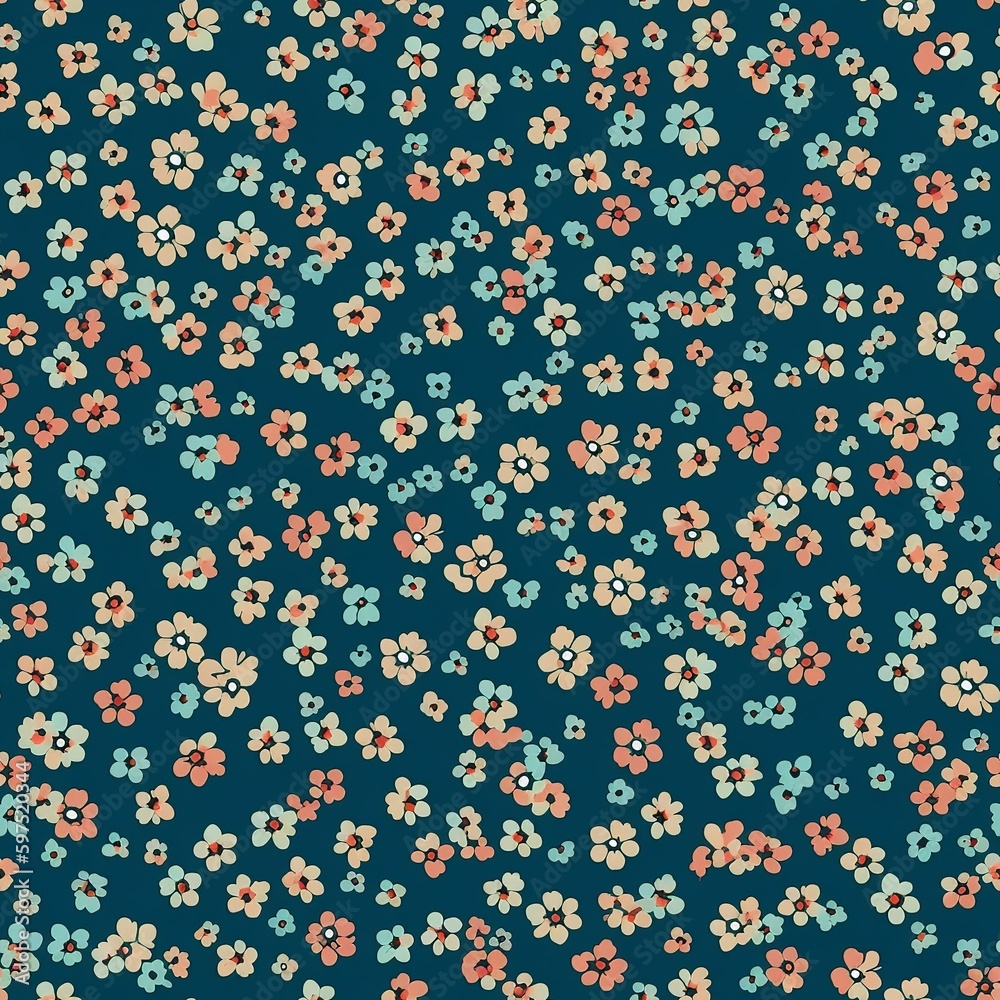 Seamless tileable tiny flowers background pattern