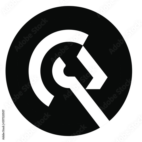 illustration of a black and white icon with a symbol