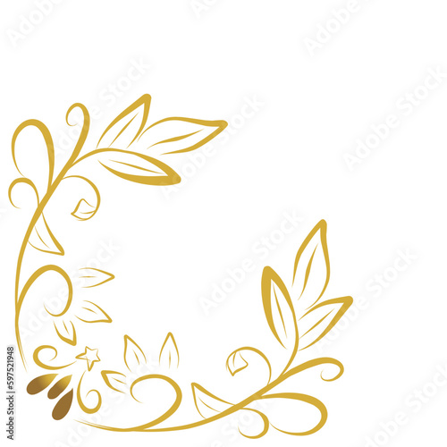 Gold Aesthetic Flower Corner Decoration 