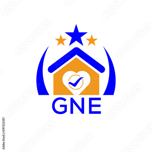 GNE letter logo, construction, icon, design, business, monogram, corporate, hotel, wallpaper, company, theme, banner, poster, creative, shape, modern, latest, villa, art, brand, building, home, symbol photo