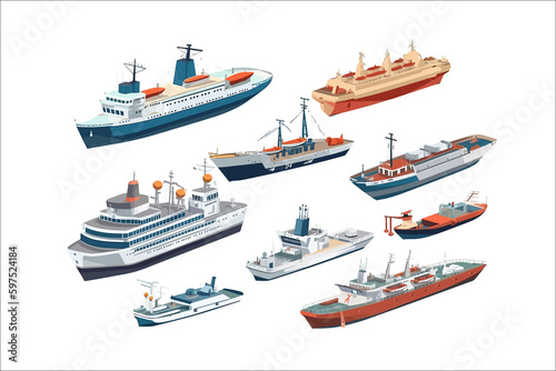 Fototapete Big and little sea ships