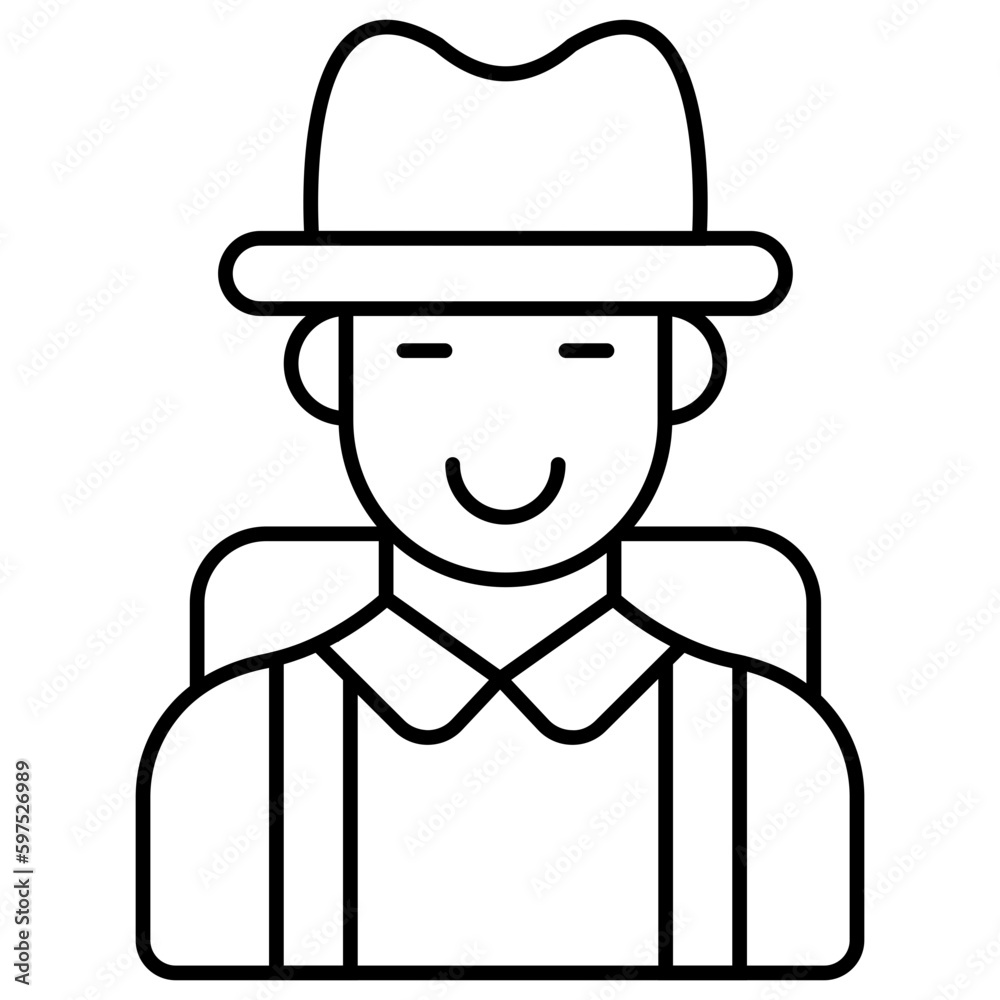 Waiter character, editable vector Waiter character, editable vector