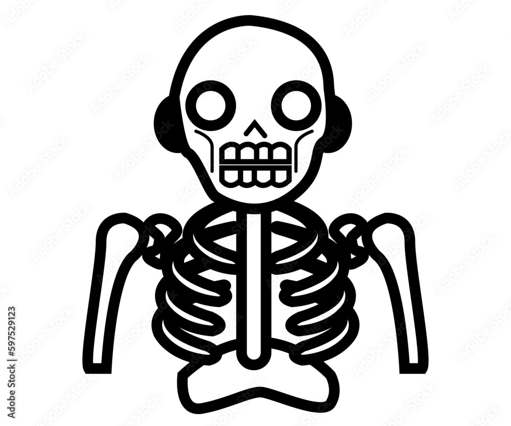 vector illustration ,head, hand, chest x-ray image, lung radiography ...