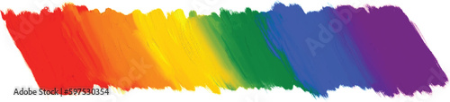 Rainbow oil paint brush  style watercolor background.LGBT  Pride month watercolor texture concept. vector