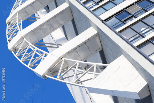 Abstract modern architecture background, white house facade