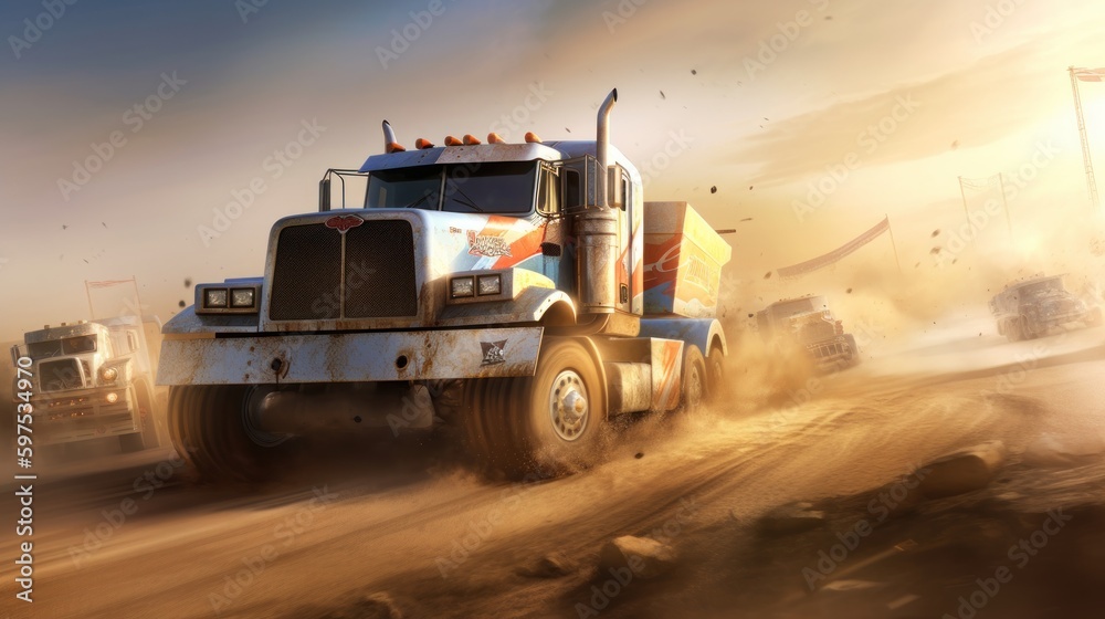Racing Truck Game Art Wallpaper Background Racing Truck Game Art Wallpaper Background