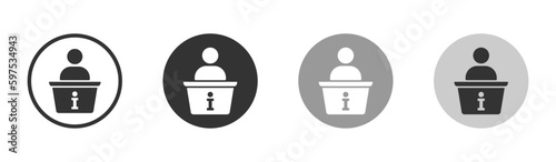  Information desk flat vector icons collection