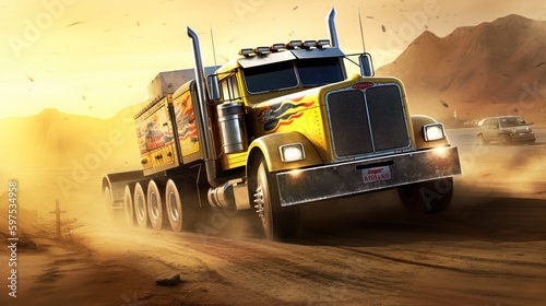 Racing Truck Game Art Wallpaper Background © Damian Sobczyk