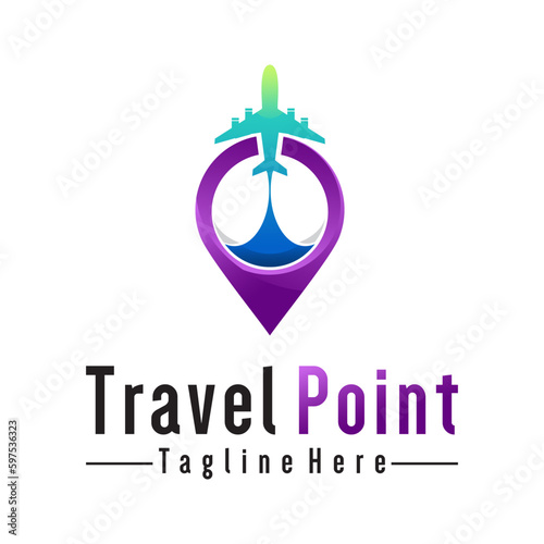 Point travel logo icon design vector image