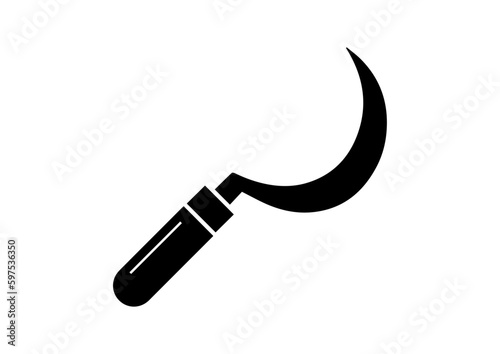 vector colored sickle, dagger, knife, tool drawing design