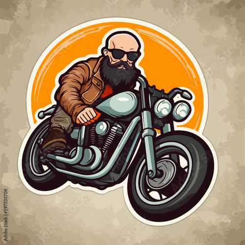 biker rider motorcycle vector custom garage