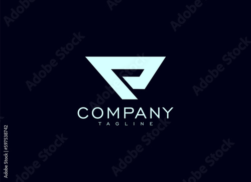 Abstract triangle shape with letter letter A. Stock Vector illustration isolated on black background design template