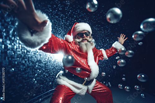 Party Santa with glitter made with AI © Olga