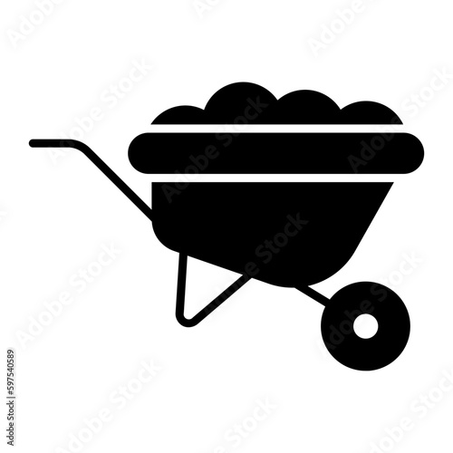 Wheelbarrow Glyph Icon