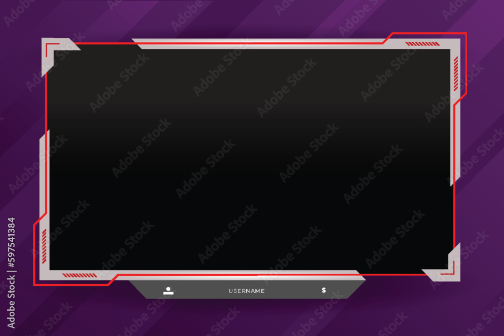 Game stream frames or panels. Futuristic frames for live gaming streamers. Twitch stream panel overlay template. Digital streaming screen interface Game stream frames or panels. Futuristic frames for live gaming streamers. Twitch stream panel overlay template. Digital streaming screen interface
