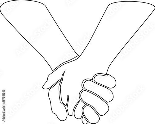 Holding Hands, drawing vector
