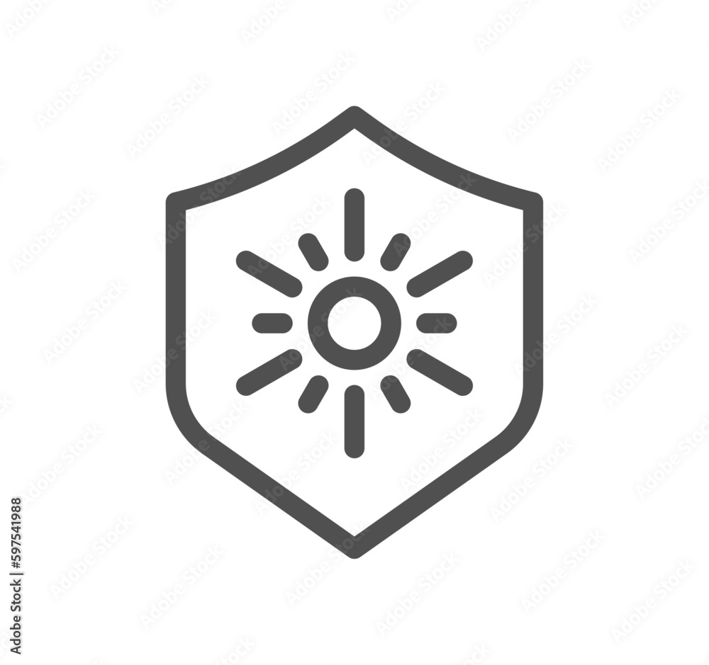 Sun protection related icon outline and linear vector. Sun protection related icon outline and linear vector.