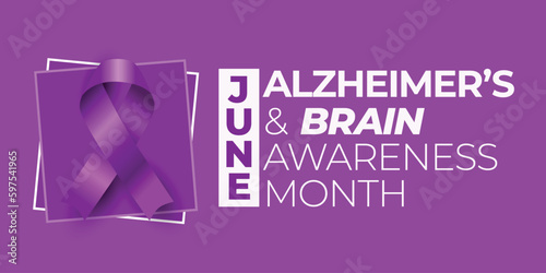 Alzheimer's and Brain Awareness Month. June. Vector banner. Eps10