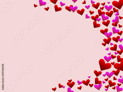 Flying heart background valentines day with hearts vector illustration
