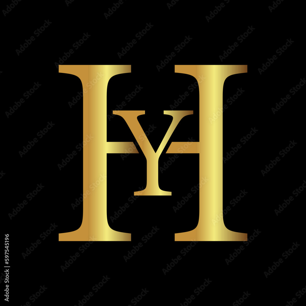 H Y letter luxury gold logo template H Y letter luxury gold logo template