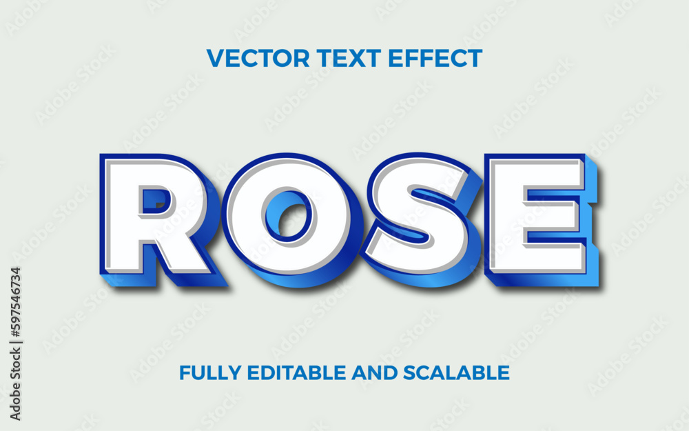 Rose Text Effect Style, Bold Editable Text Effect.