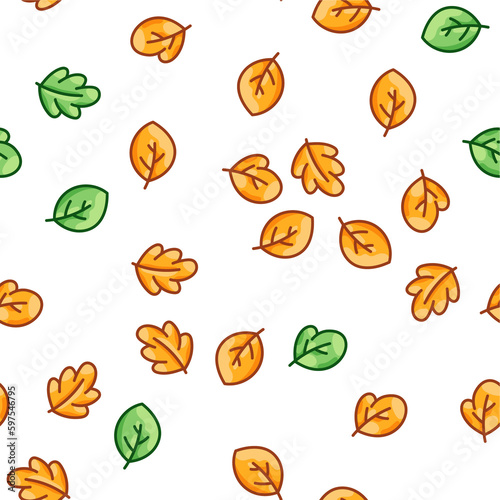 Fototapeta Naklejka Na Ścianę i Meble -  Seamless Autumn Leaves Pattern