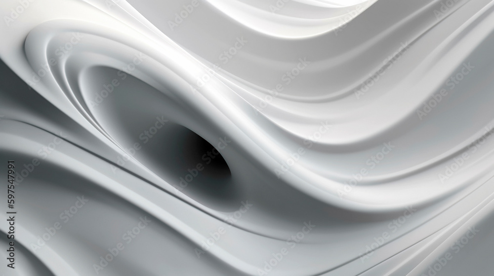 abstract white swirl wave pattern background, generative ai edited