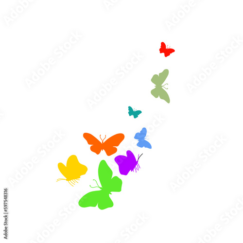 Fototapeta Naklejka Na Ścianę i Meble -  vector silhouette of a colorful butterfly