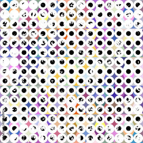 Seamless geometric polka dot grunge pattern. Vector image.