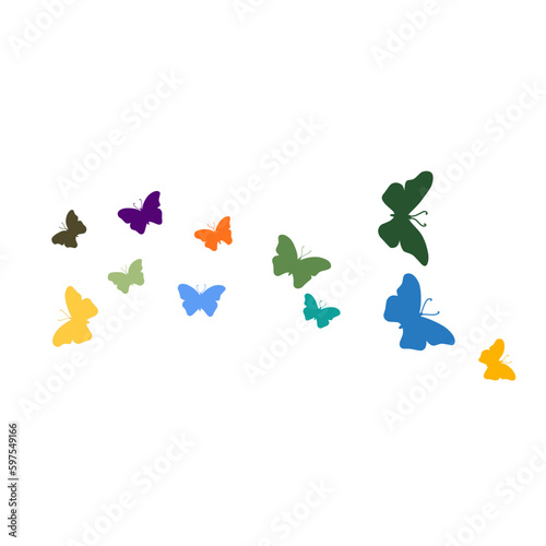 vector silhouette of a colorful butterfly