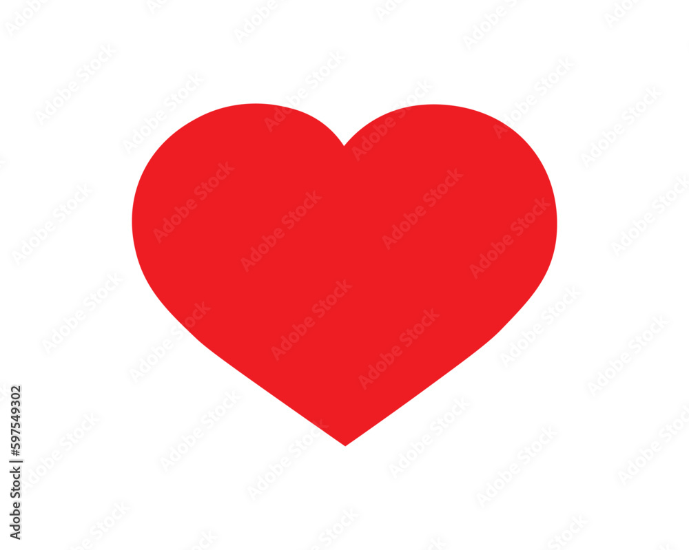 Red heart icon. Heart icon design. Heart vector design.