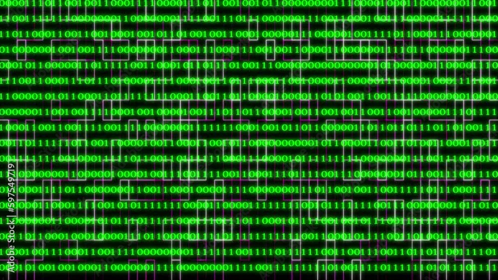Binary code, html coding animation. Binary code, html coding animation.