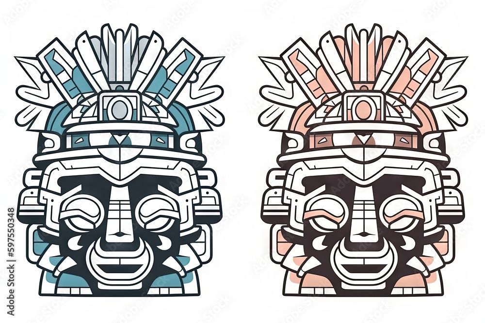 Mask with a mask. AI generated art illustration. Mask with a mask. AI generated art illustration.