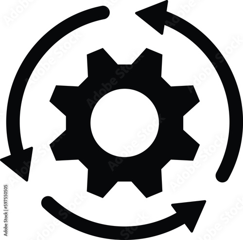 agile process icon, gear, arrow, circle, cycle