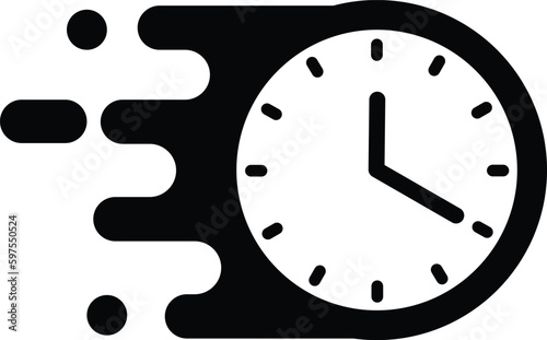 alarm clock, fast speed quick time vector icon