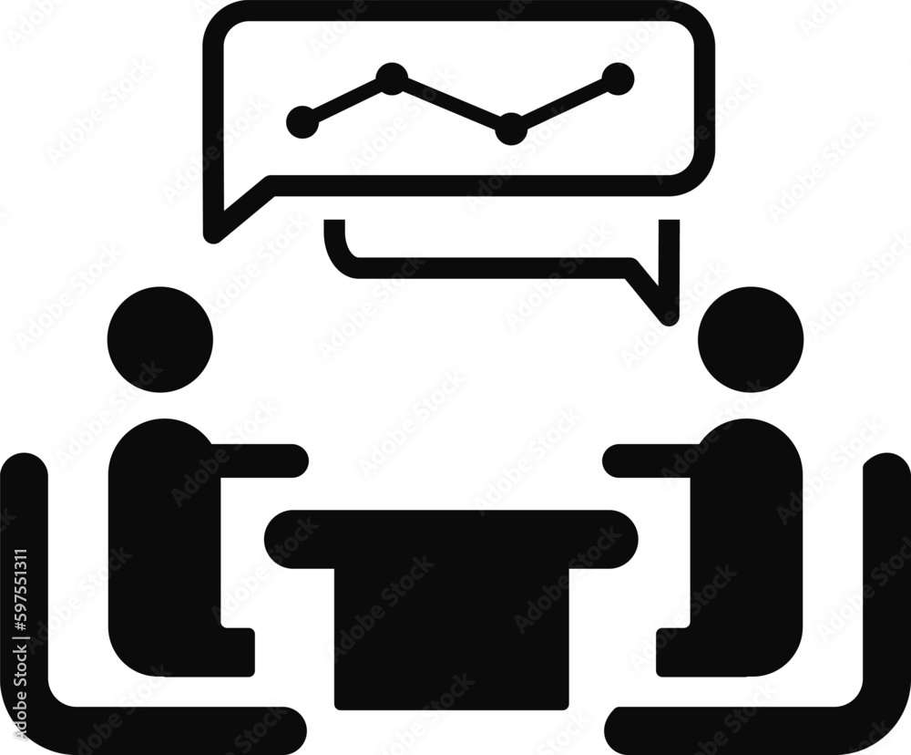 analytical discussion icon, business meeting vector illustration analytical discussion icon, business meeting vector illustration