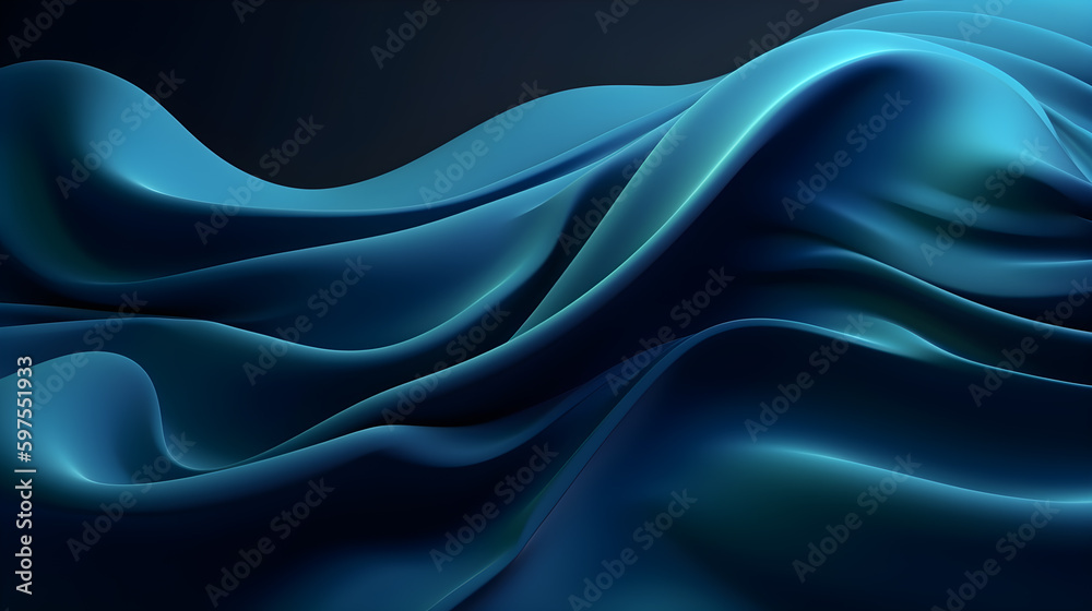 Abstract Background with 3D blue Gradient Silk Fabric ,generative ai Abstract Background with 3D blue Gradient Silk Fabric ,generative ai