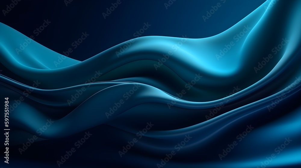 Obraz premium Abstract Background with 3D blue Gradient Silk Fabric ,generative ai