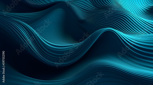 Abstract Background with 3D blue Gradient Silk Fabric ,generative ai © Leo