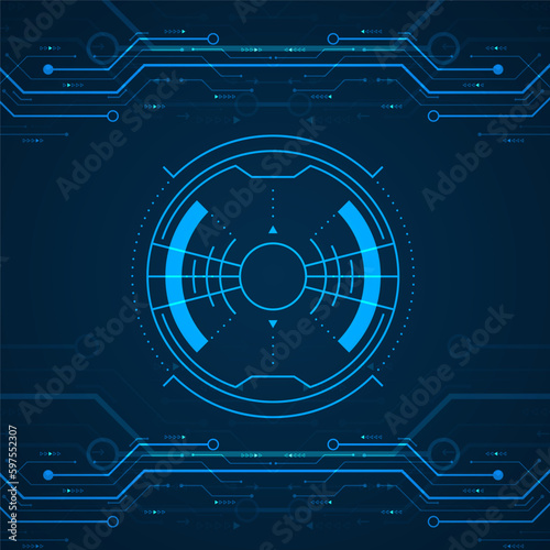 Vector circuit board. motherboard. blue technology background