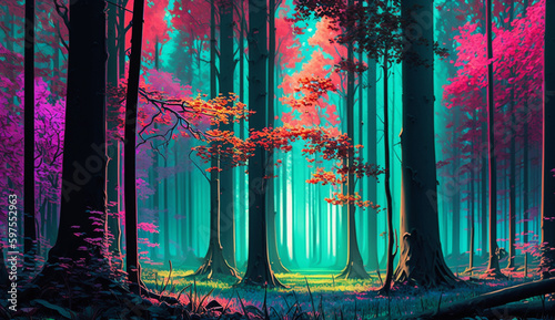 background with glass a forest with large trees during the day Futuristic hy hd wallpaper