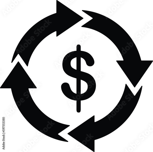 automatic bill payment or revenue cycle management icon vector.