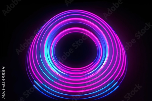 Abstract background with glowing lines. AI generated art illustration.