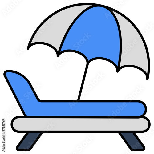 Modern design icon of sunbed 